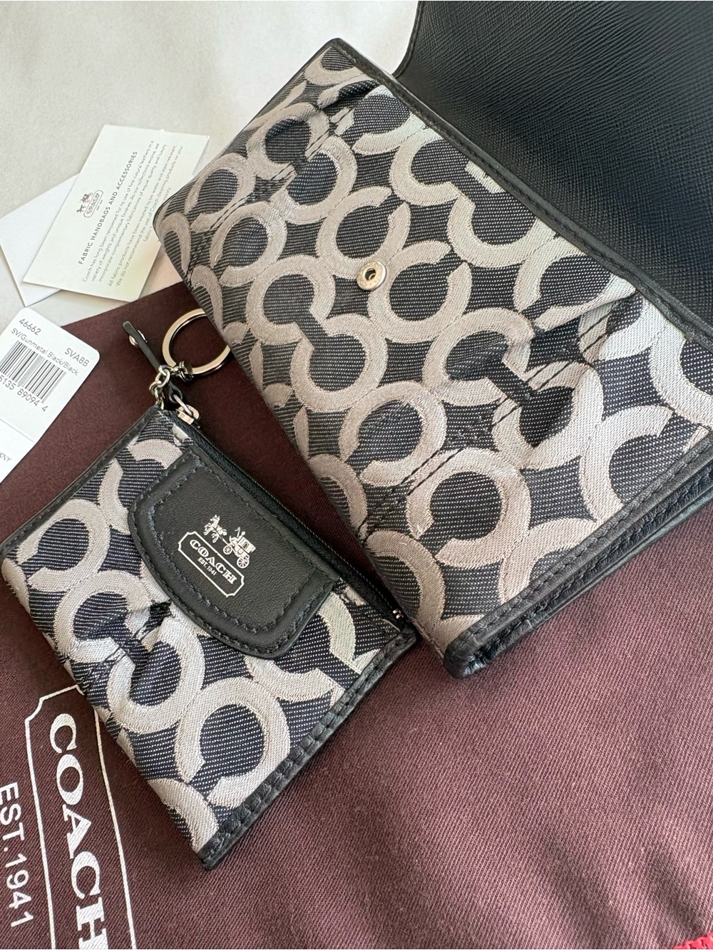 NWT Coach SET Madison Op Art Lurex Checkbook Wallet & Mini Skinny Rare Bundle - Picture 11 of 16